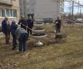 Субботник по уборке прилегающей территории ГБУ ВДИ.
